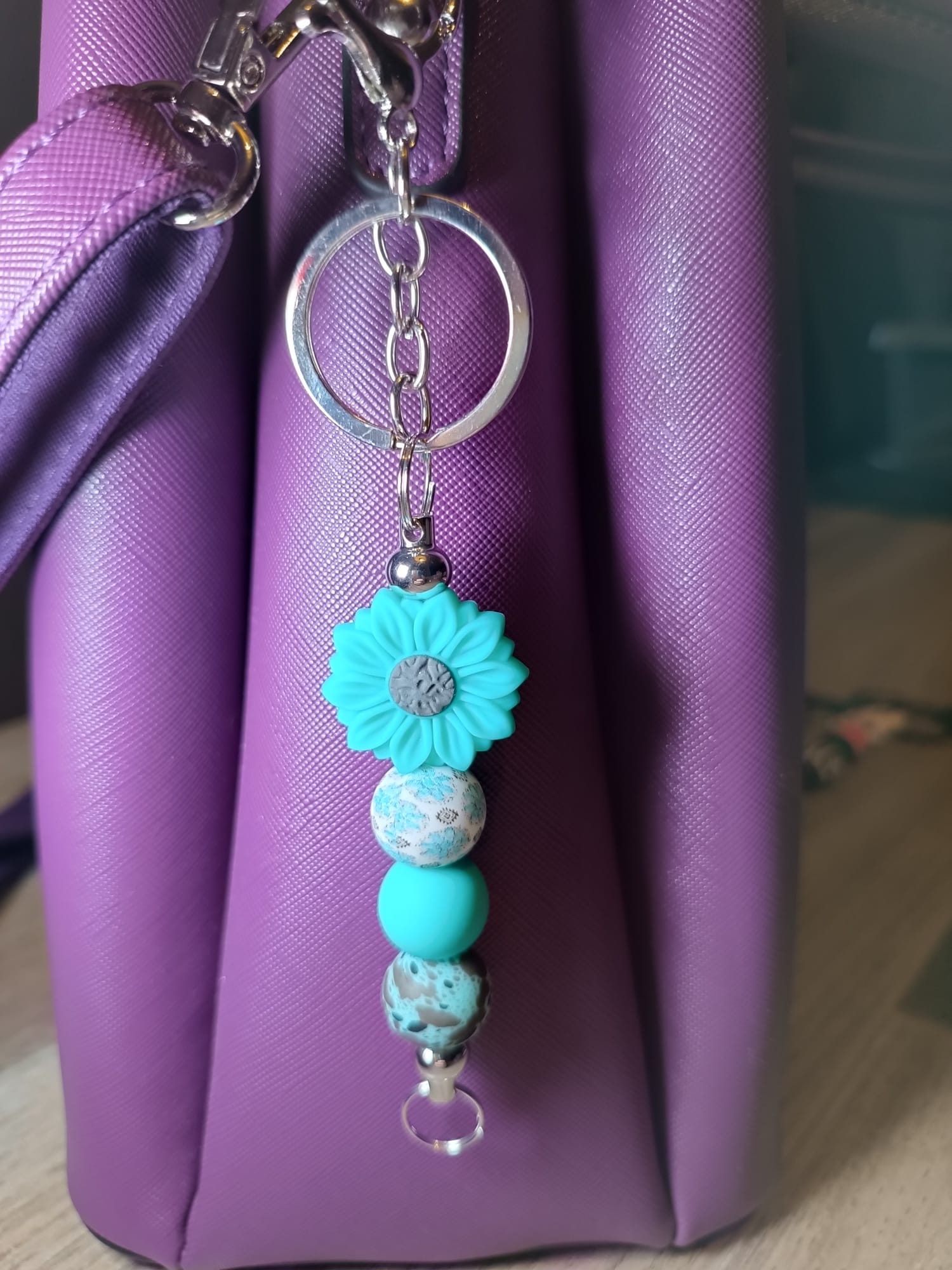 Porte-clés bijoux de sac en perles silicone 