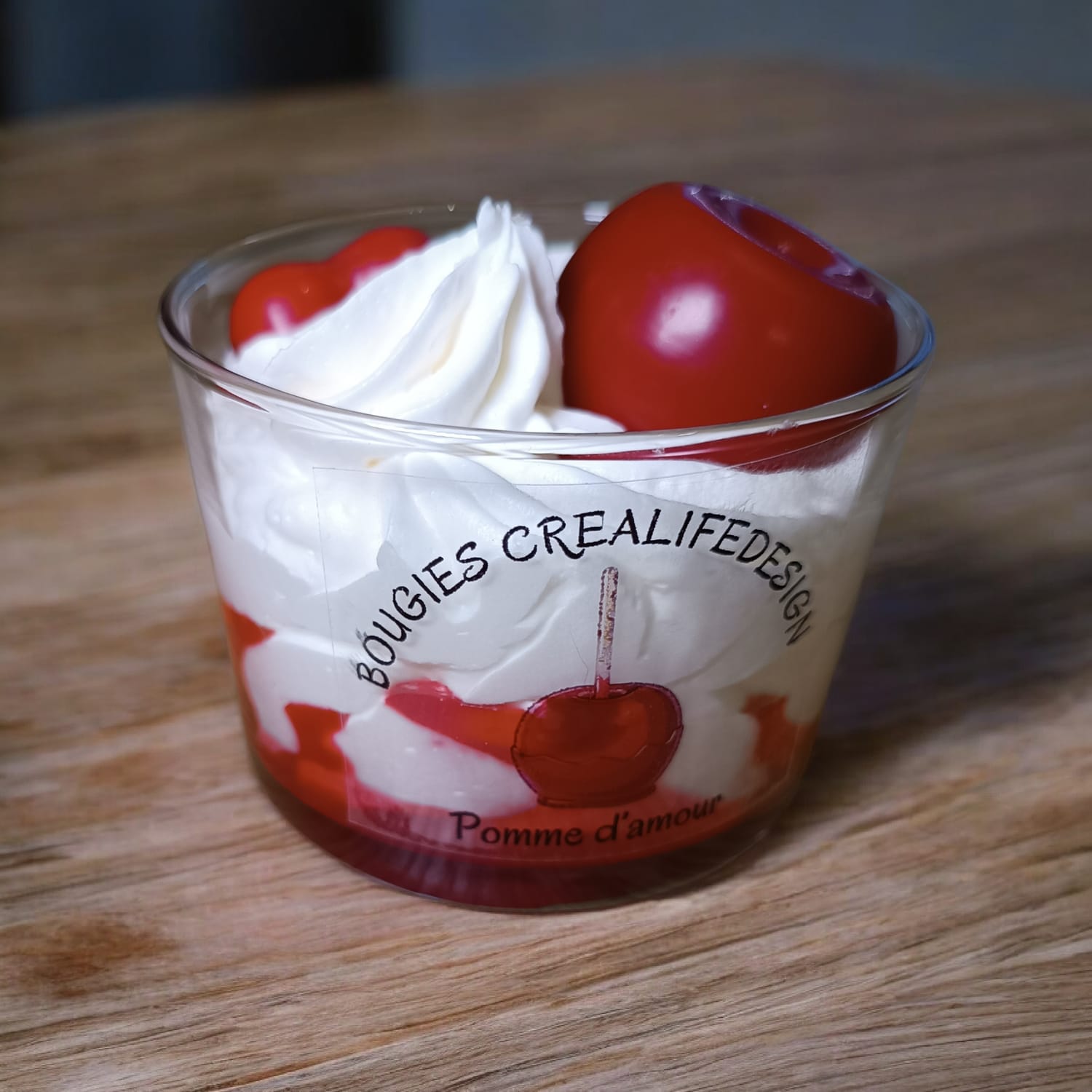 Bougie chantilly parfum pomme d'amour
